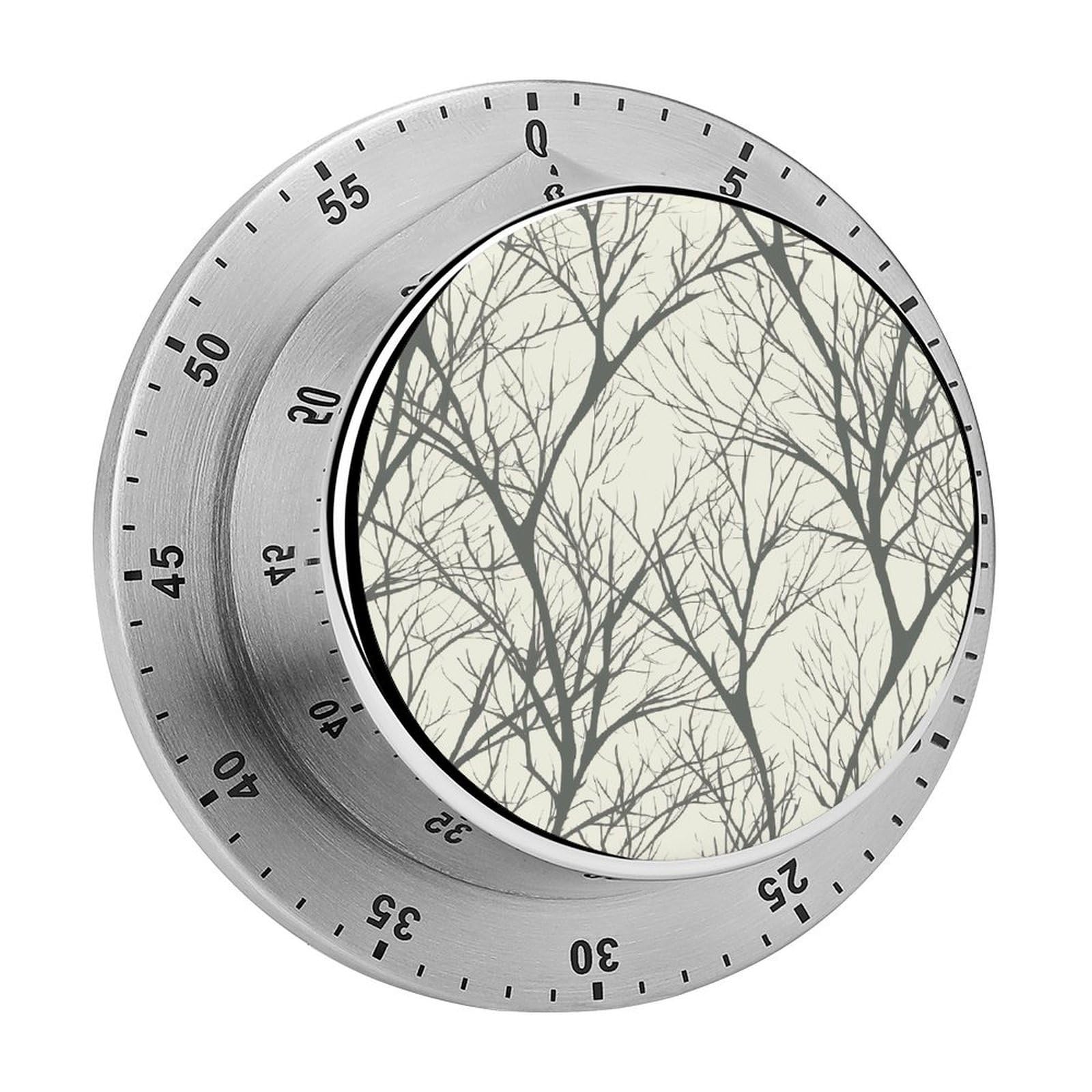 Tree Branch Timer with Loud Alarm Precision 60 Minute Wind Up Timer Portable Manual Countdown Timers Exquisite Stainless Magnetic Kitchen Timers for Cooking Chef Clock