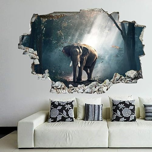 Miniatura 3 de Calcomanías de pared rotas en 3D, diseño de La Habana, Cuba Downtown Skyline at Dusk de 36 x 24 pulgadas, vinilo de pared extraíble, despegar y