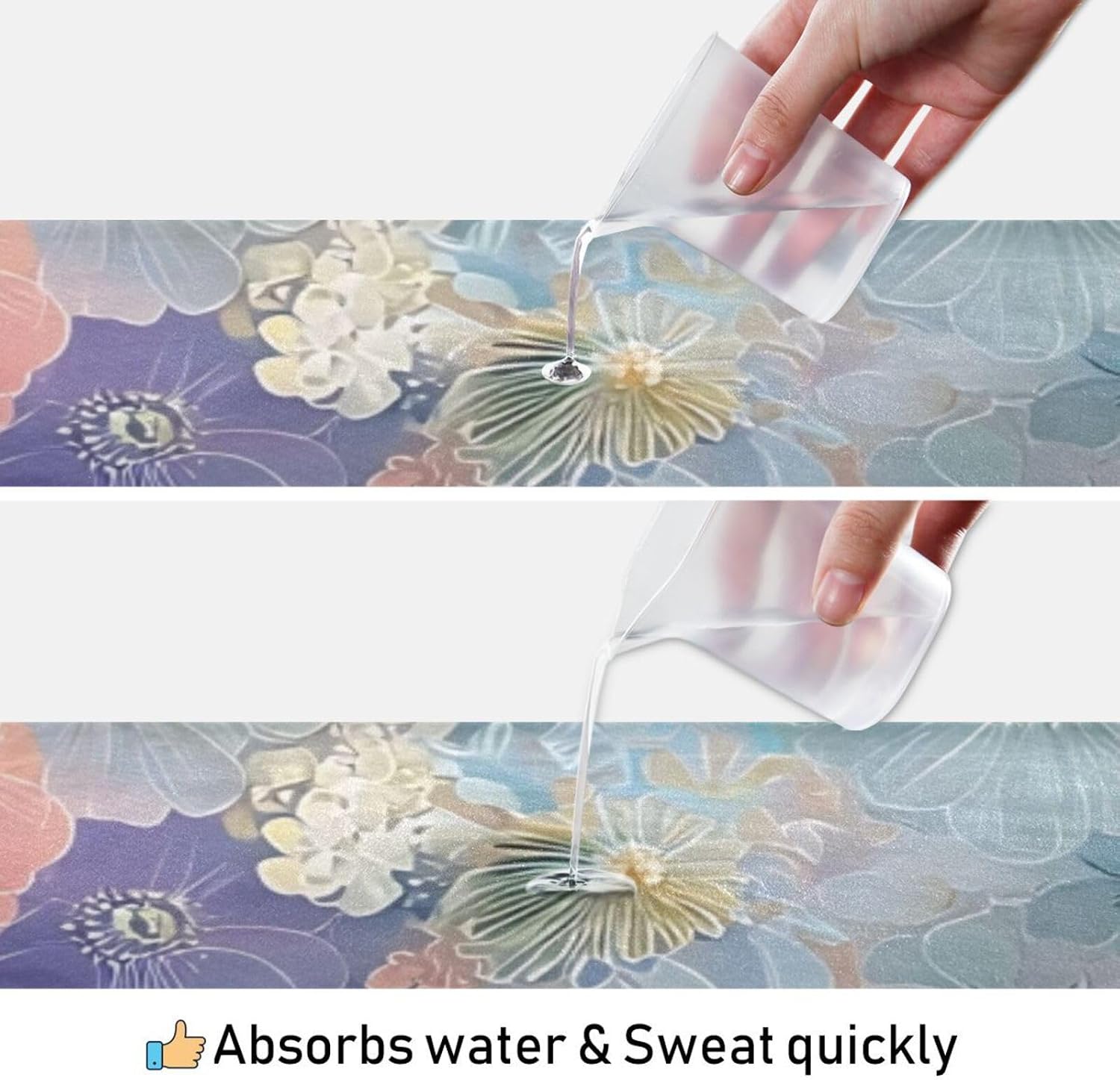 Florals Colors Art Yoga Mat Towel with Silicone Grip Dot – 73"x27" Non-Slip Sweat Absorbent Microfiber Yoga Towel for Home Gym Studio