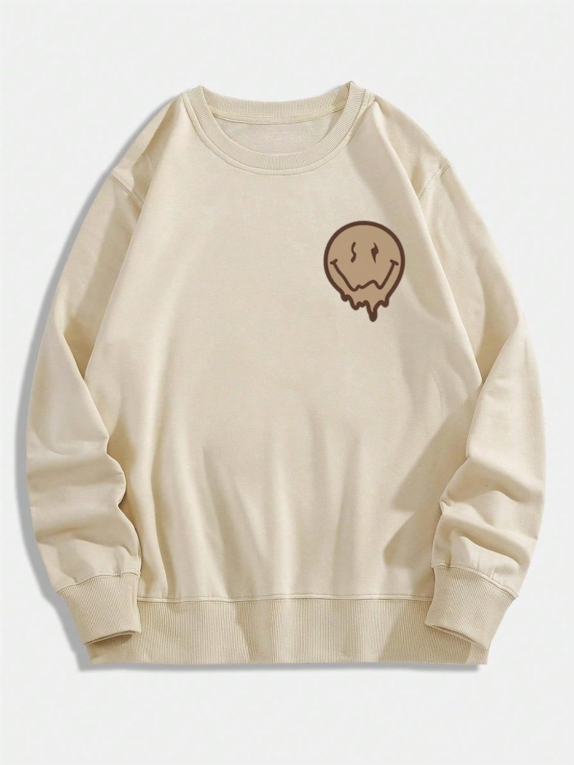 WDIRARA Men's Cartoon Letter Print Round Neck Long Sleeve Sweatshirt Casual Graphic Pullovers - Image 3