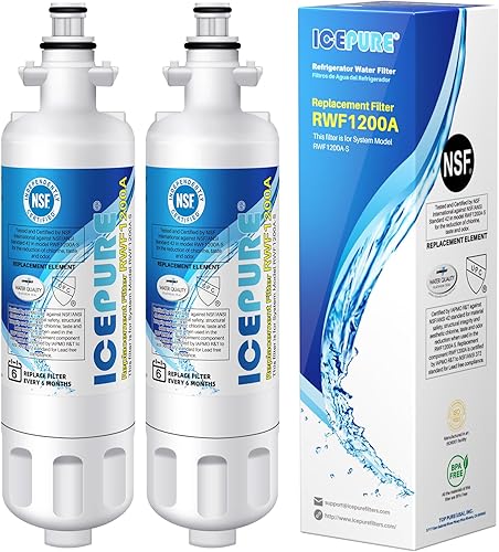 Miniatura 10 de Filtro de agua para refrigerador ICEPURE, compatible con Kenmore 9690, LG LT700P, ADQ36006101, ADQ36006102, LFXC24726S, LFXS24623S, RFC1200A,