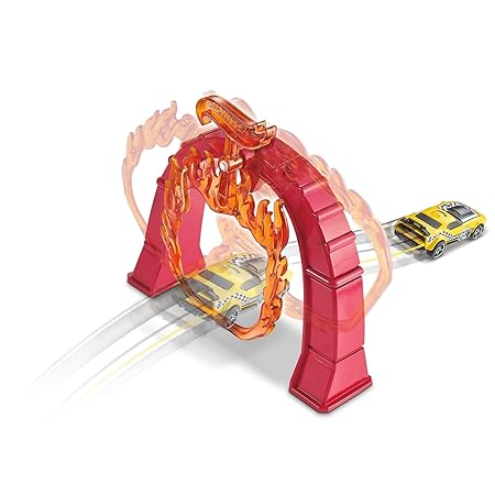 Hot Wheels Cars Track Bridge of Flame (Mattel fth81), Yellow