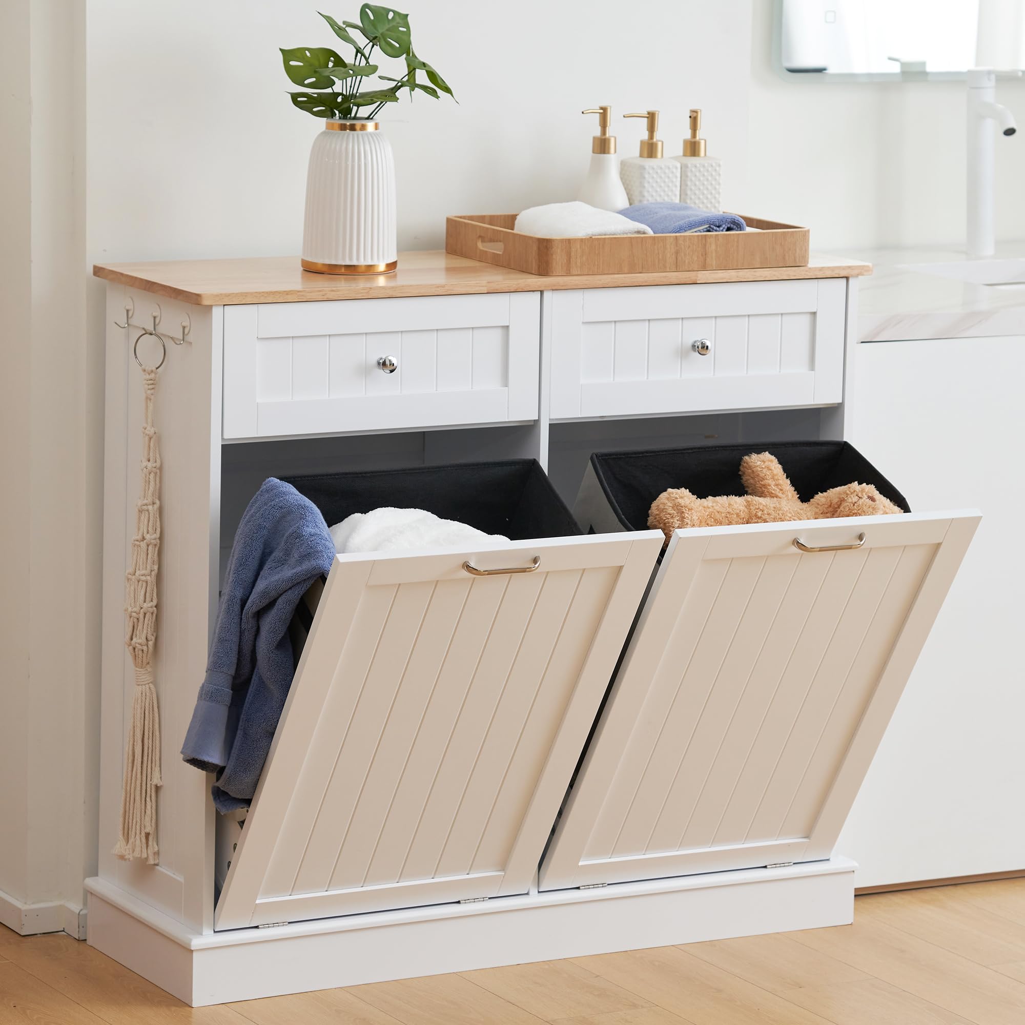 Double Tilt Out Trash Kitchen Waste Bins,Laundry Hamper Tilt