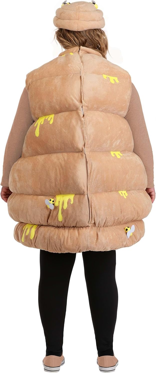 Adult Plus Size Bustling Beehive Costume with Tunic and Hat for Halloween and Cosplay Parties - Insect Themed Outfit