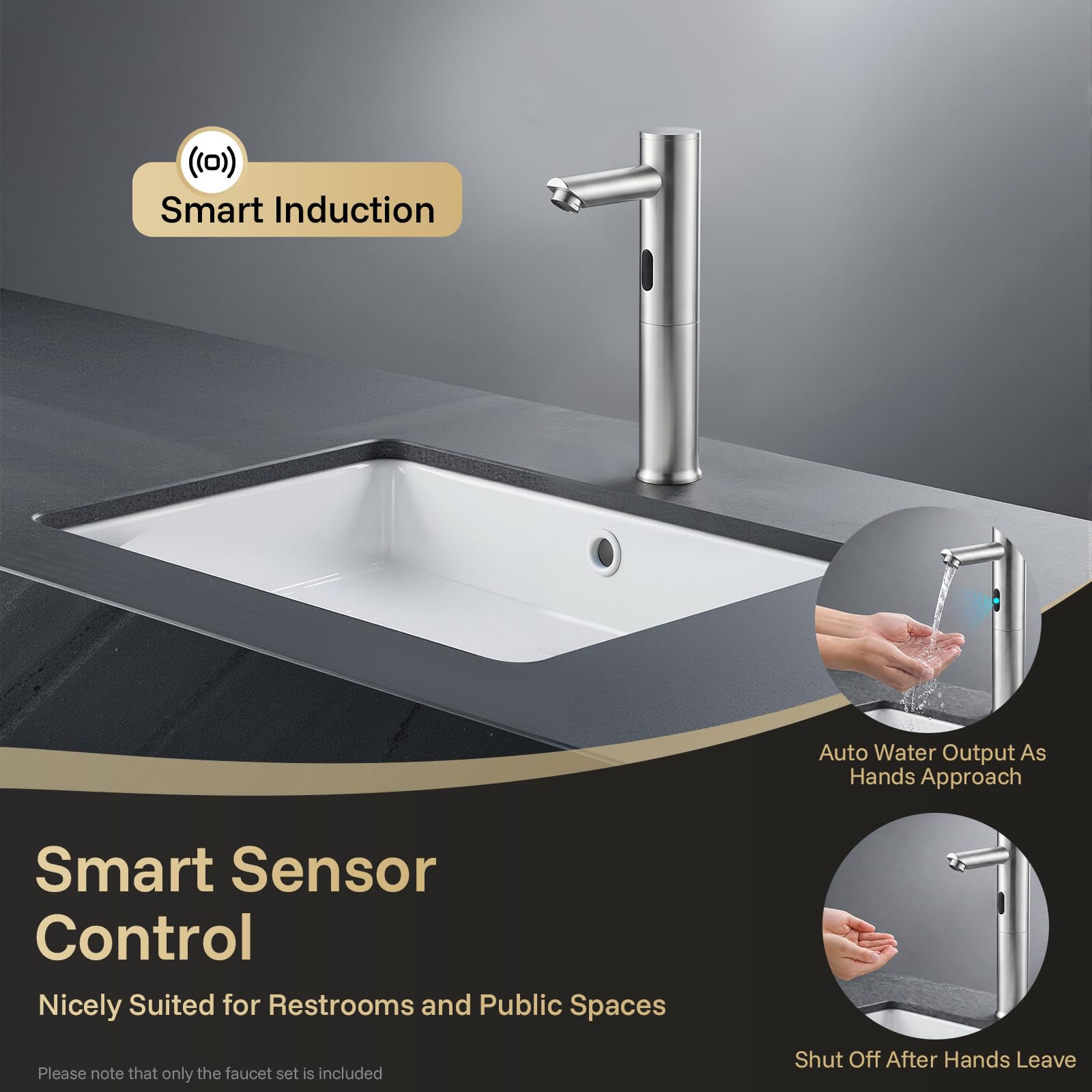 Rubinetto per lavandino senza contatto, sensore a infrarossi, rubinetto automatico per lavabo, miscelatore per lavabo