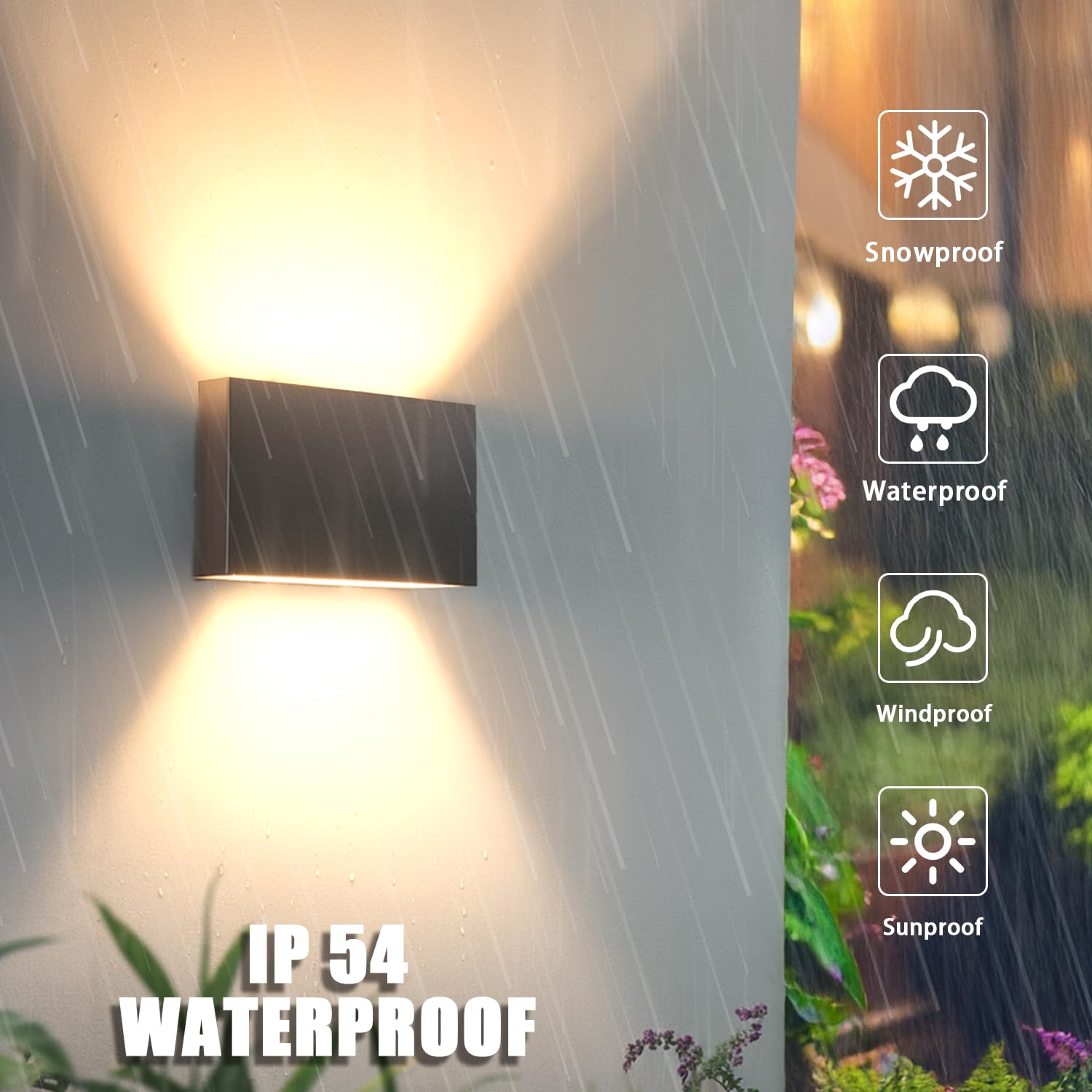 EBION 4 Stück LED Aussenlampe Wand, Up And Down AußEnlampe, Wandleuchten Innen/Außen Aluminium Wandlampe Aussen, IP54 Wasserdicht,3000K/4000K/6000K, 6W, Anthrazit für Wohnzimmer Garten