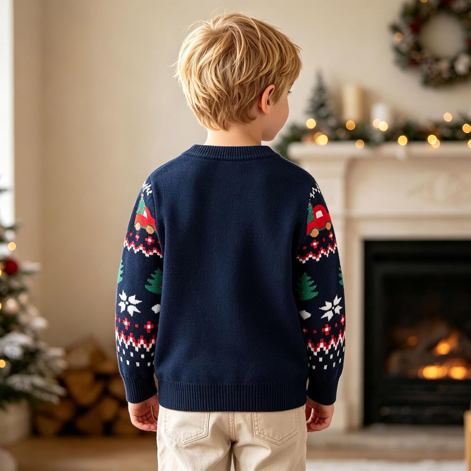 Baby Boy Girl Christmas Sweater Xmas Tree Crew Neck Pullover Sweaters