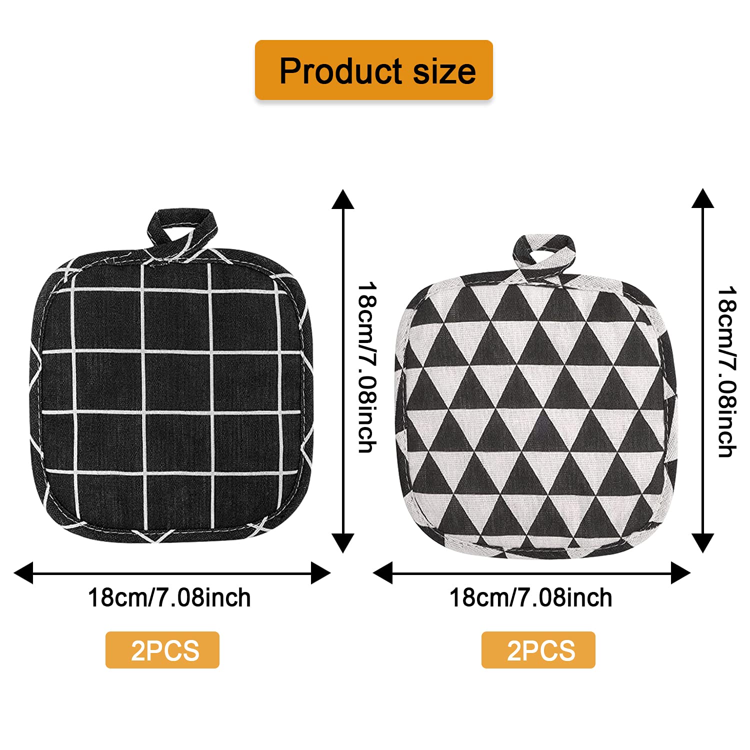 Presine Microonde Forno Set Di 2 Presine Anti-calore Con Tasca - Resistenti Per Forno E Microonde (20,5x20,5cm), Stampa Coccinella Presine Con Tasca Forno