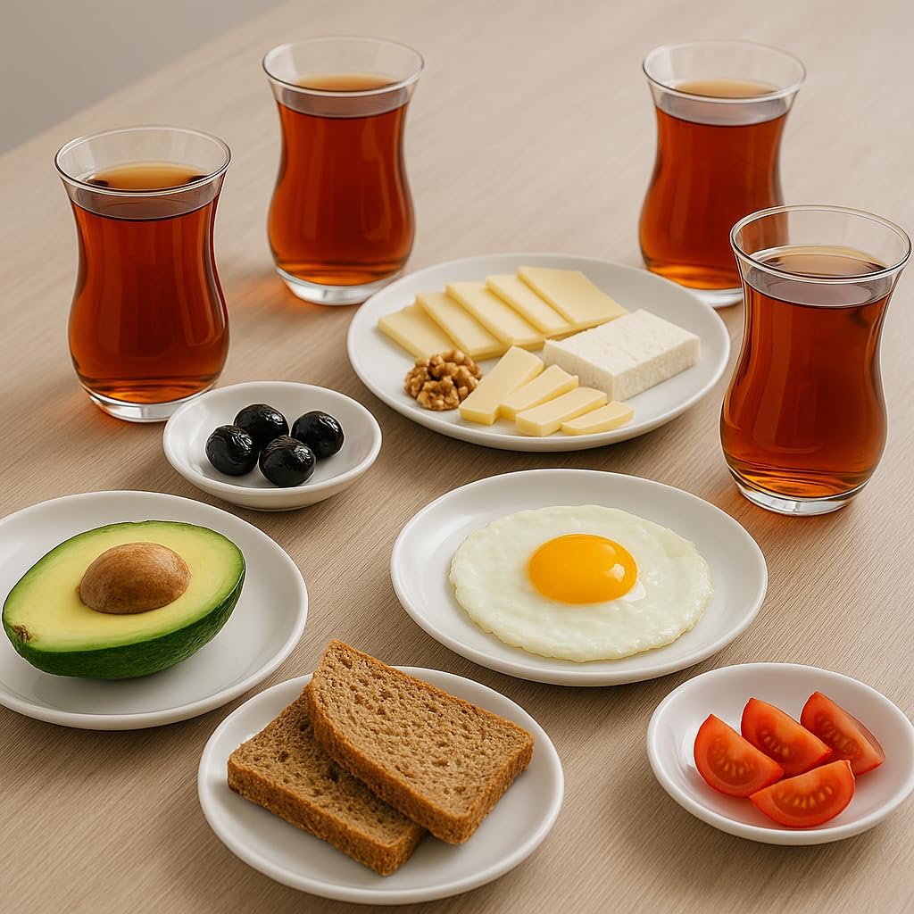 Turkish Tea Glass Set of 6, Slim Waist Design, Thick Sole to Retain Heat, 120ml (4oz), Authentic Turkish Tea Cups, Durable and Dishwasher Safe - Image 3