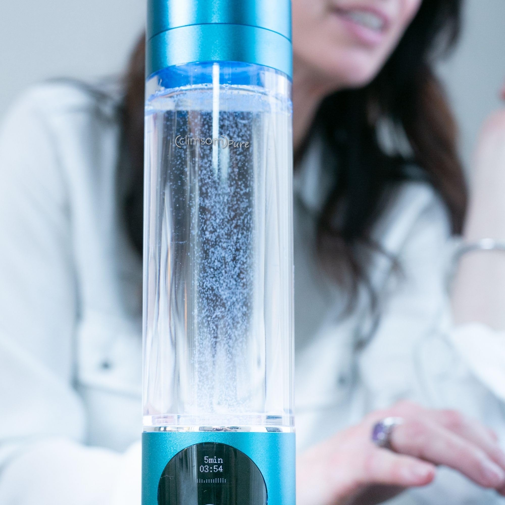 CLIMSOM PURE | Botella Hidrogenada para Recuperación Deportiva | Botella de Agua Hidrogenada Portátil 280 ml | Antioxidante Potente | Libre de BPA
