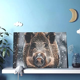 JKASDTRP Wild Boar Wall Art For Living Room 12x18in, Modern Canvas Print Picture Artwork Large Wall Decor For Living Room Office Bedroom Home Decor