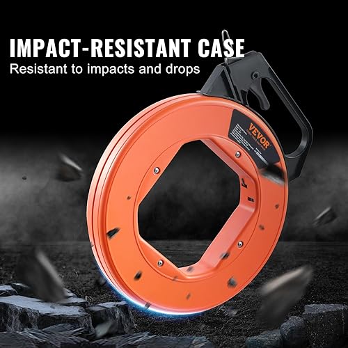 Miniatura 5 de VEVOR Cinta de pescado, 240 pies, 18 pulgadas, extractor de alambre de acero con carcasa y mango optimizados, herramienta de extracción de cables