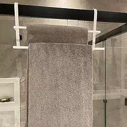 SUPORTE TOALHEIRO DUPLO PARA BOX BANHEIRO PORTA TOALHA DUPLO BOX REFORÇADO (Branco)