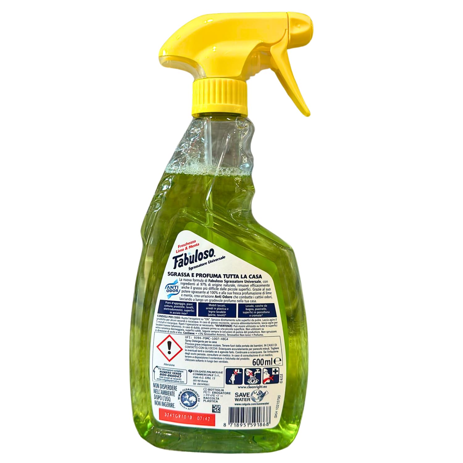 Sgrassatore Universale Spray Lime & Menta – 500 ml – Variazioni 4/8/12 Pezzi (12)
