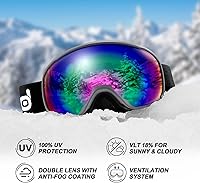 Vista 7 de Odoland Ski Helmet and Goggles Set, Snowboard Helmet Glasses for Men, Women & Youth - Shockproof/Windproof Gear for Skiing, Snowboarding Gris
