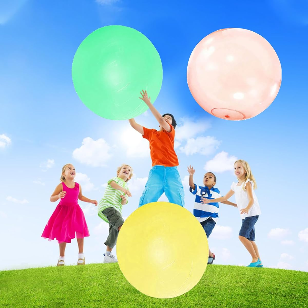 3 bolas gigantes de burbujas, globos de agua, bola inflable gigante de burbujas de agua, pelota de playa, juegos de patio, globo de goma suave para exterior, interior, fiesta, jardín, piscina