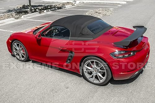 Miniatura 3 de Para Porsche 718 Boxster & Cayman 2017-presente | GT4 Estilo ABS Imprimación de plástico Negro Alerón Trasero Alerón