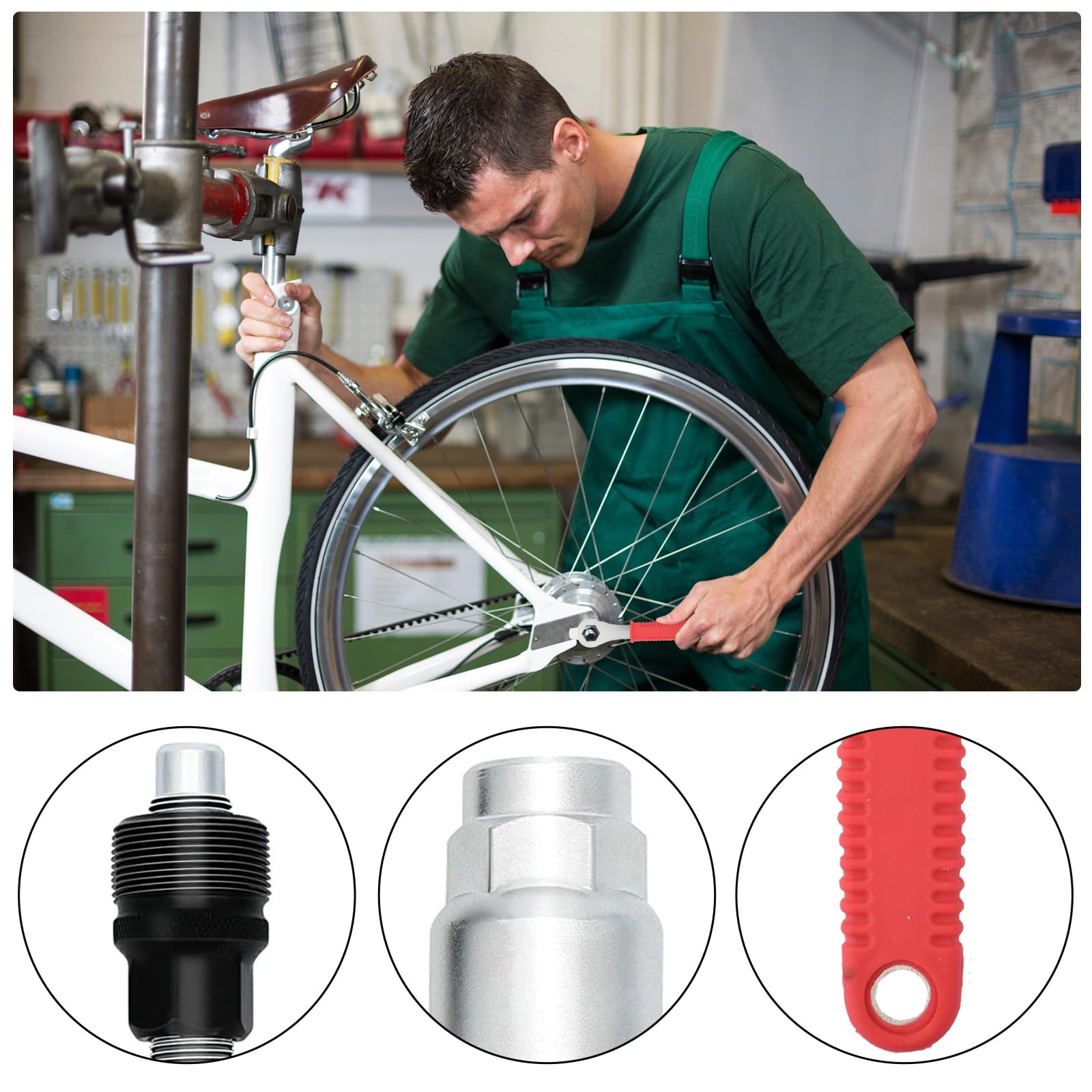 Vllold Fahrrad-Tretlager-Werkzeug – Entferner Für 39 Mm, 40,5 Mm, 44 Mm Außendurchmesser, Inkl. Kurbelkappenschlüssel