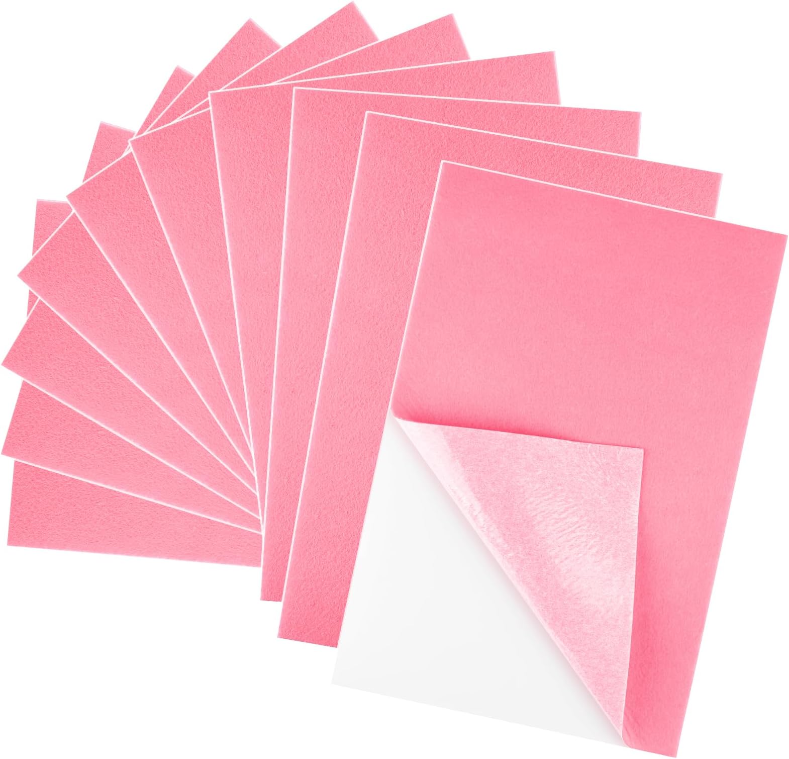 10PCS Pink Self Adhesive Felt Fabric Sheets Sticky Felt Sheets for Craft Supplies Art Home Making（8.3" x 11.8"/20 x 30cm）