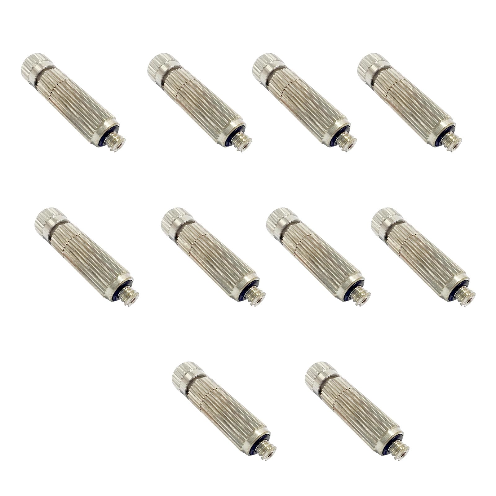 Kelisdi Multicolor Of 10 High Pressure Plated Brass Cooling Sprayer Nozzles With 0.4Mm Ceramic Orifice For Outdoor Mists Systems Anti Drip Outdoor Cooling Sprayer Nozzle