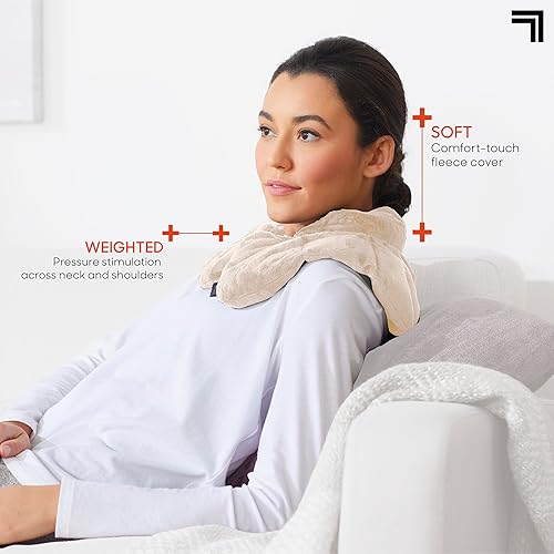 Miniatura 5 de Sharper Image Envoltura térmica para cuello y hombros Almohadilla de felpa cálida y refrescante para microondas, aromaterapia perfumada