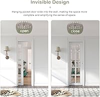 Vista 4 de EaseLife Kit de herrajes para puerta corrediza de 4 pies/48 pulgadas, grado comercial, kit de riel de caja de aluminio, se desliza suavemente