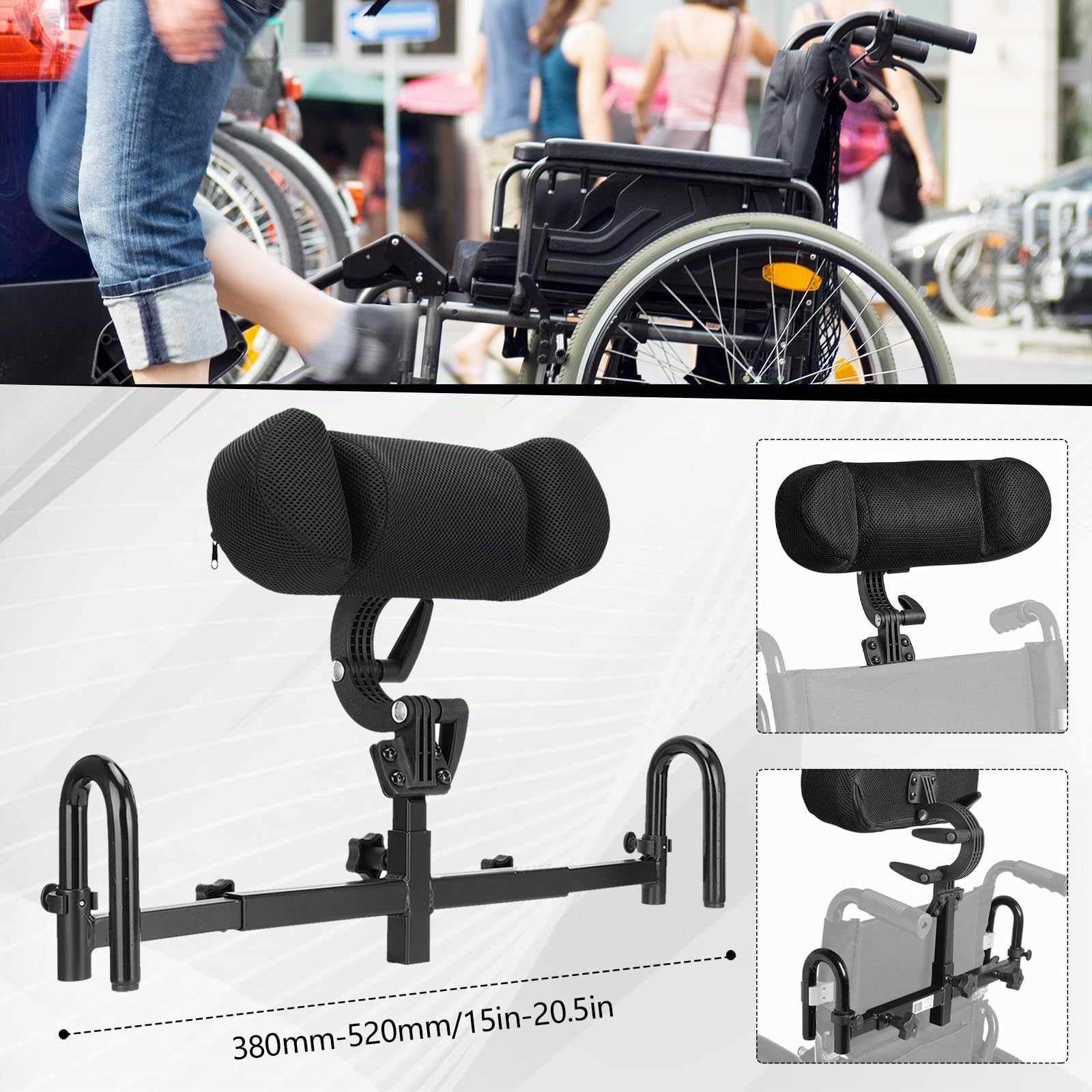 Reposacabezas Para Silla Ruedas, Accesorios Ajustables Para Sillas Ruedas Reposacabezas Soporte Cervical Altura Y ángulo Ajustables Respaldo Universal Para Reposacabezas Silla Ruedas