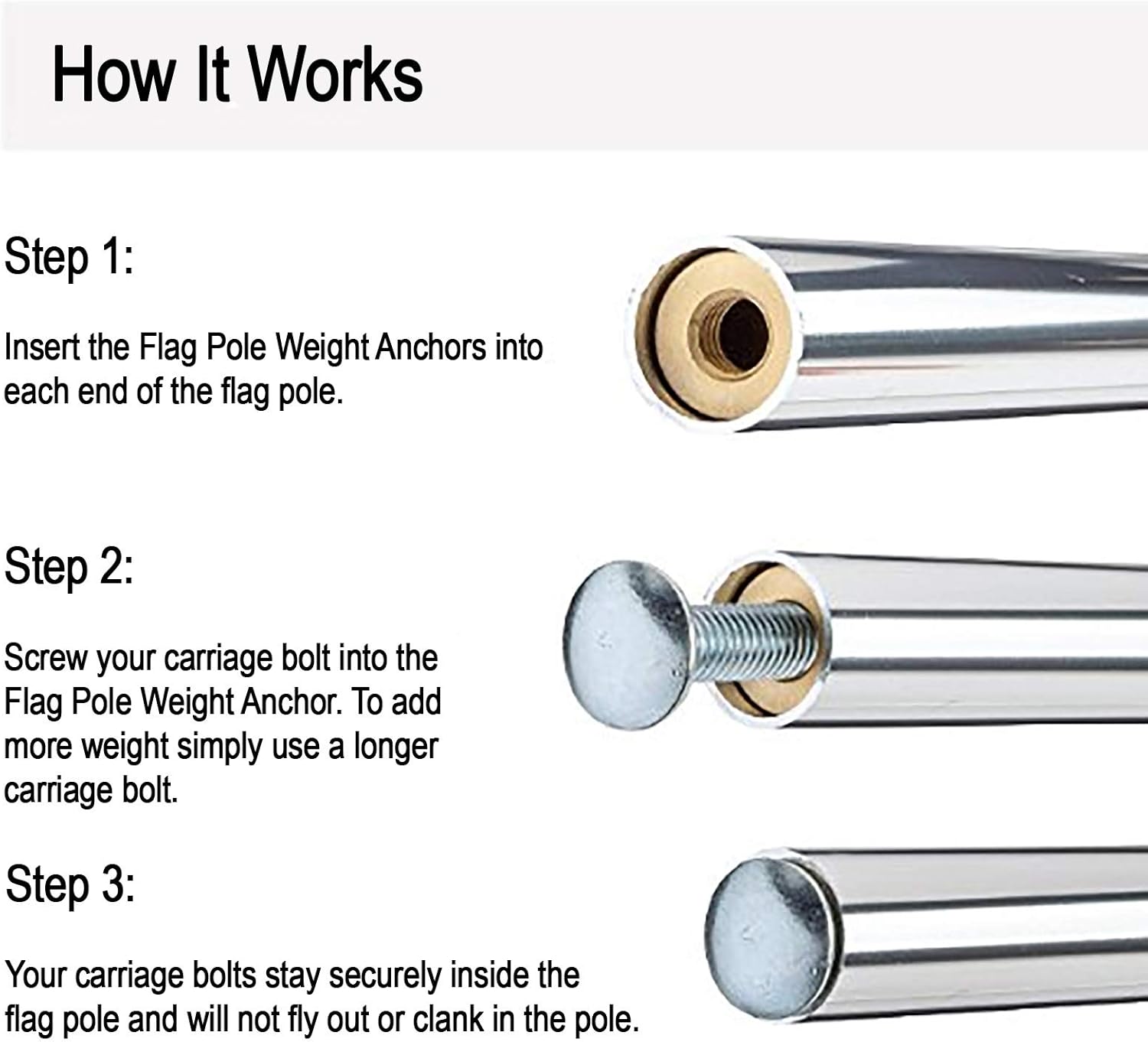 Director's Showcase (DSI) Color Guard Weight Anchor Set and Heavy Duty Flag Pole Cap Package (White)