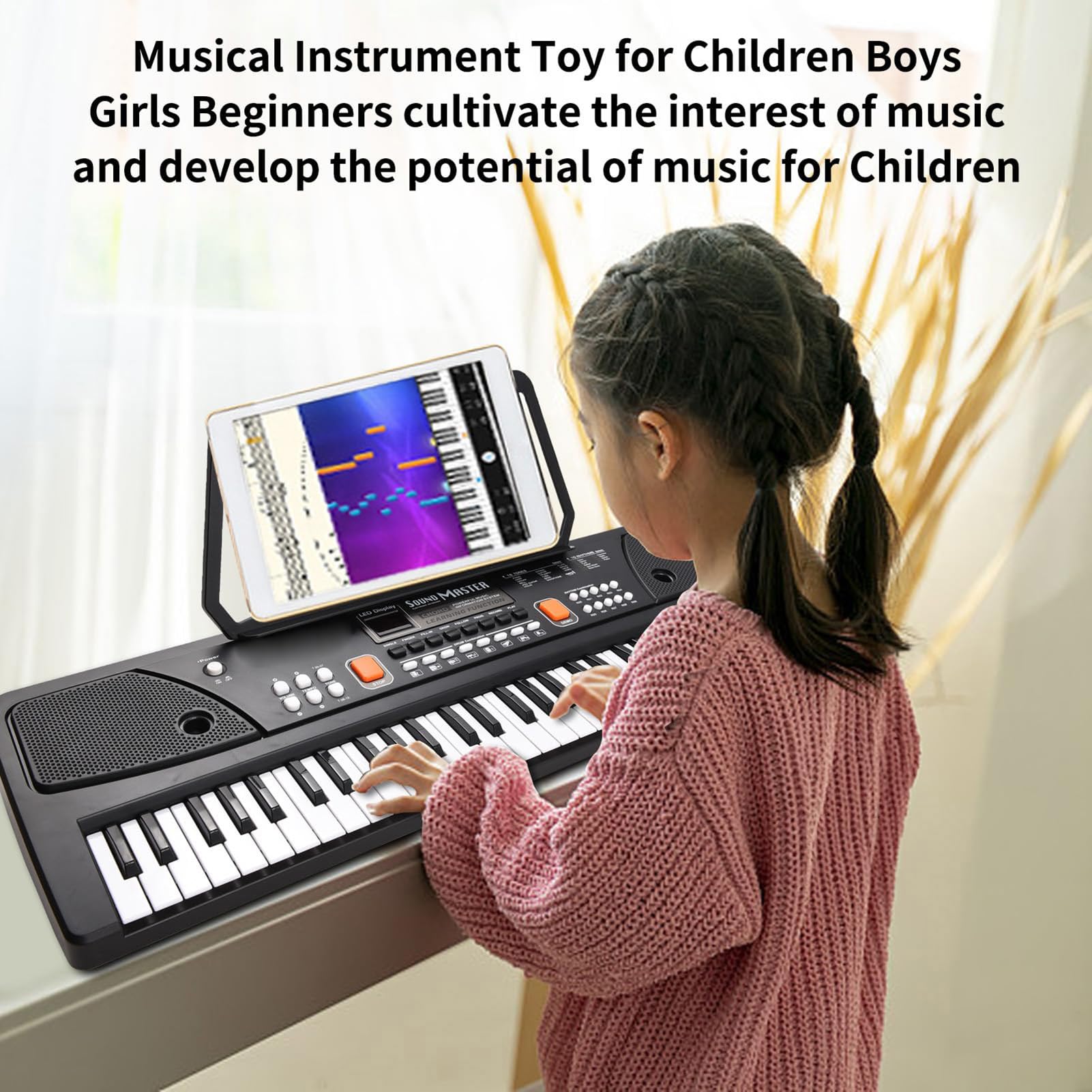 Kit tastiera elettrica a 61 tasti, pianoforte elettrico portatile ricaricabile, di compleanno per bambini