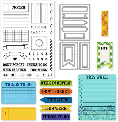 Vista 8 de INFUNLY Sellos y troqueles de gato para hacer tarjetas, juego de sellos y troqueles transparentes para corte de metal, sellos de goma de silicona