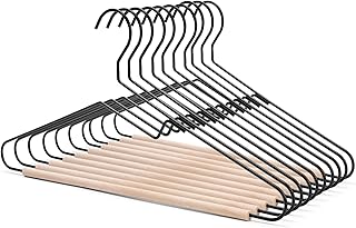 Nature Smile Premium Black Matt Metal Suit Clothes Hanger 10 Pack with a...