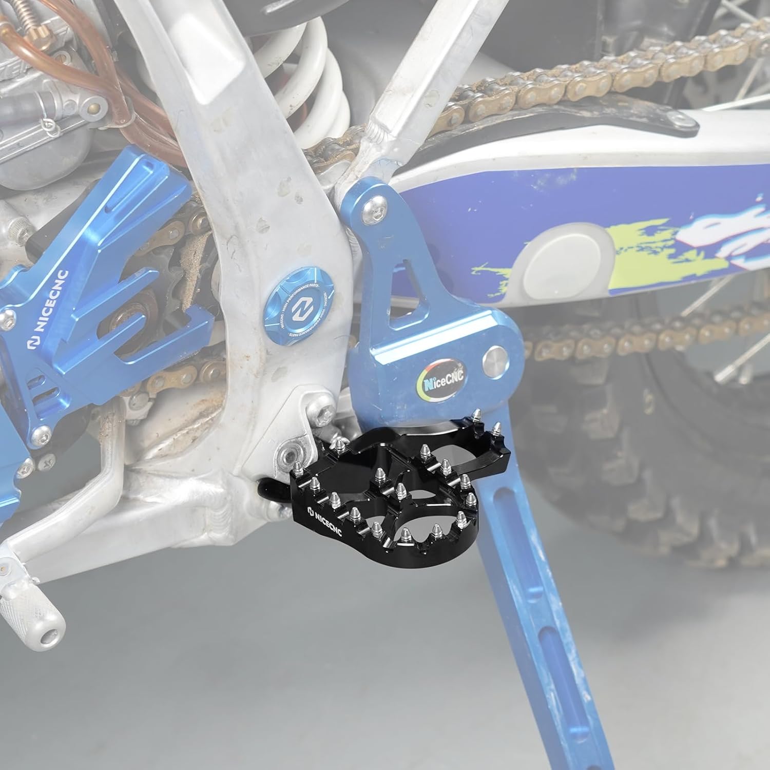 NICECNC Black Extender Foot Pegs Footrests Compatible with Yamaha YZ65 2018-2023 YZ85 2002-2023 YZ125 1997-2023 YZ250 1998-2023 YZ125X 2017-2023 YZ250X 2016-2023,See Fitment