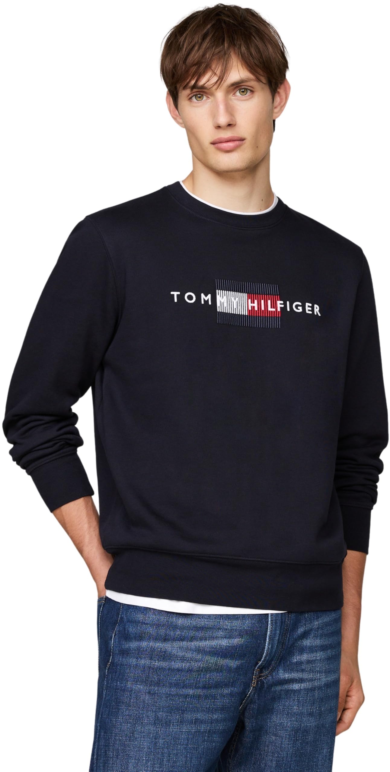 Tommy Hilfiger Sudadera Hombre Flag sin Capucha
