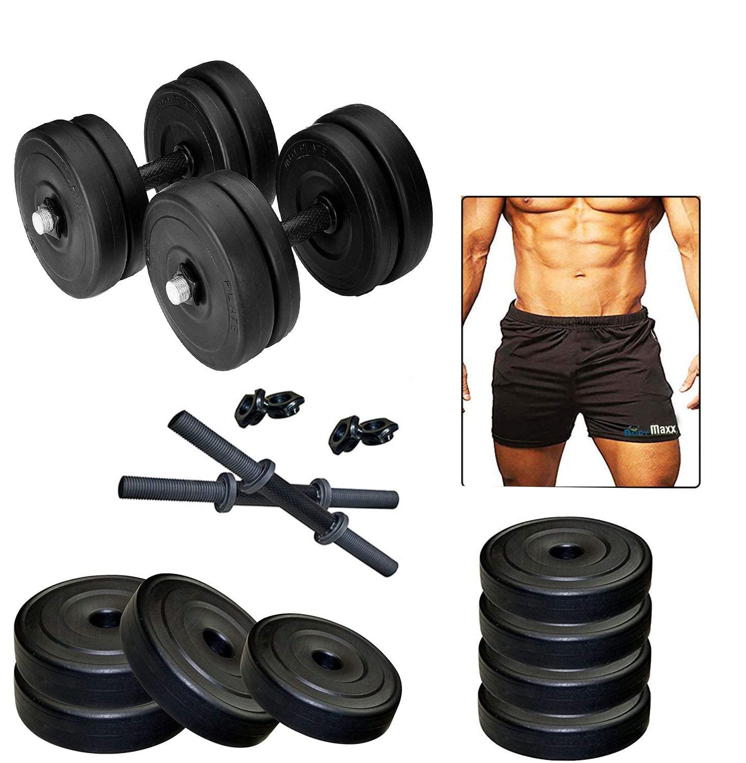 Body Maxx Adjustable Dumbells Set with Gym Shorts 10 Kg (B07HM93LBP) Amazon Price History, Amazon Price Tracker