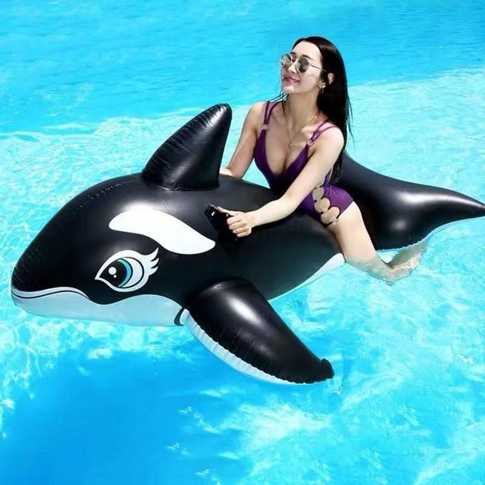 Bouée gonflable géante chevauchable Baleine Géante-193*119cm,Flottantes Hamac Jouet pour Adulte Enfant,Flotteur Gonflable Piscine Avec poignée,Hamac d’Eau Plage Portable pour Party Summer Water Fun