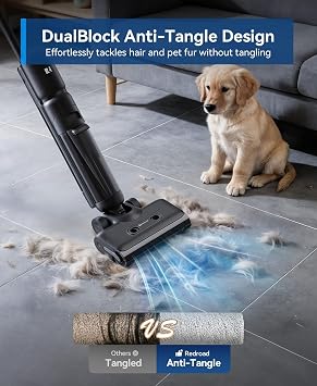 Wet Dry Vacuum Cleaner,22KPa Wet Dry Vacuum Mop with Self-Cleaning,Cordless Vacuum Mop All in One,Up to 75 Mins Runtime,One-Step Self Cleaning,Anti-Tangle Design,SmoothDrive Tech,Lightweight