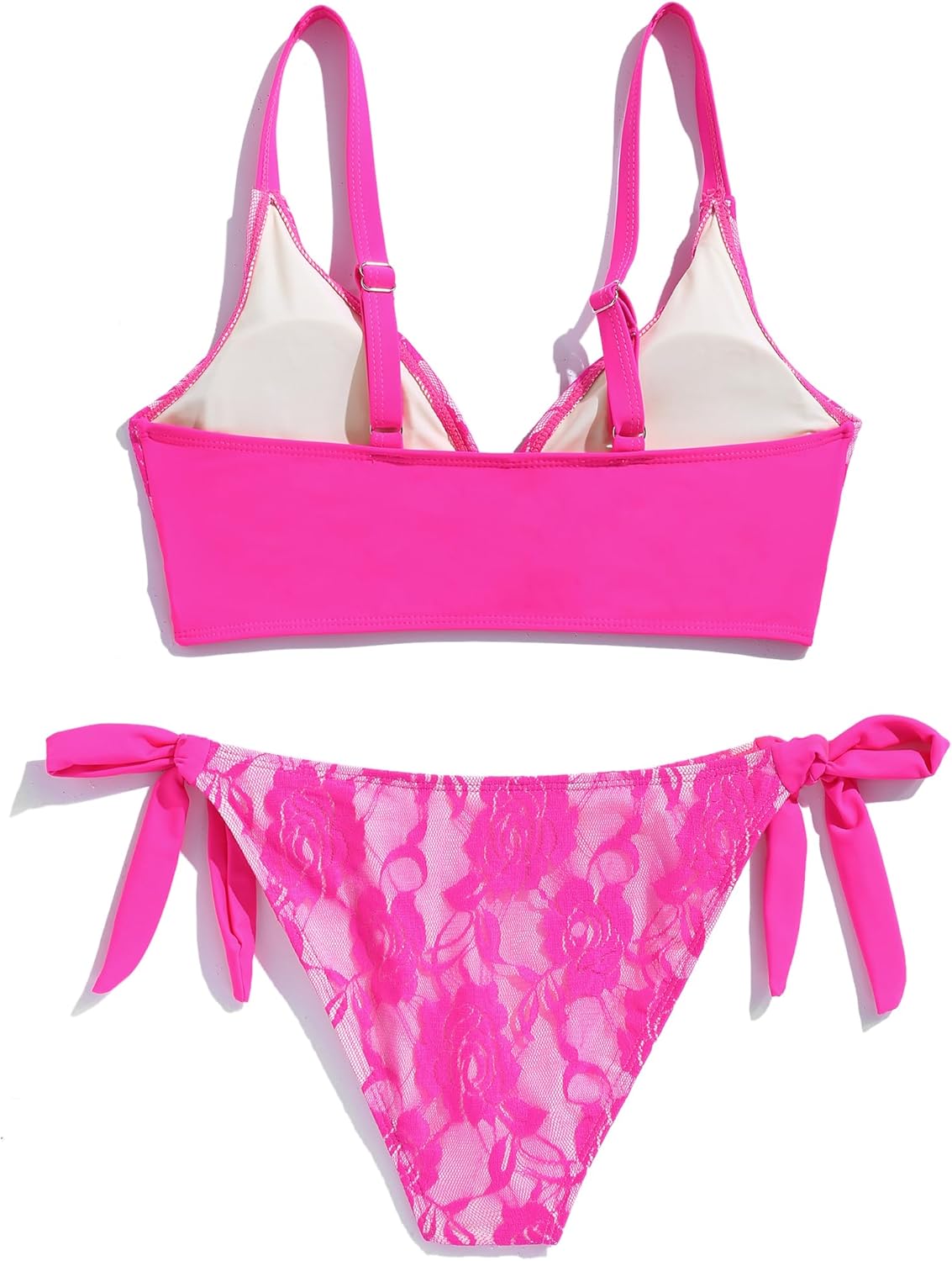 seamoly Women's Bikini Sets Halter Neck Crochet Colorblock Two Piece Swimsuits Open Back Sexy High Cut Thong Bathing Suit