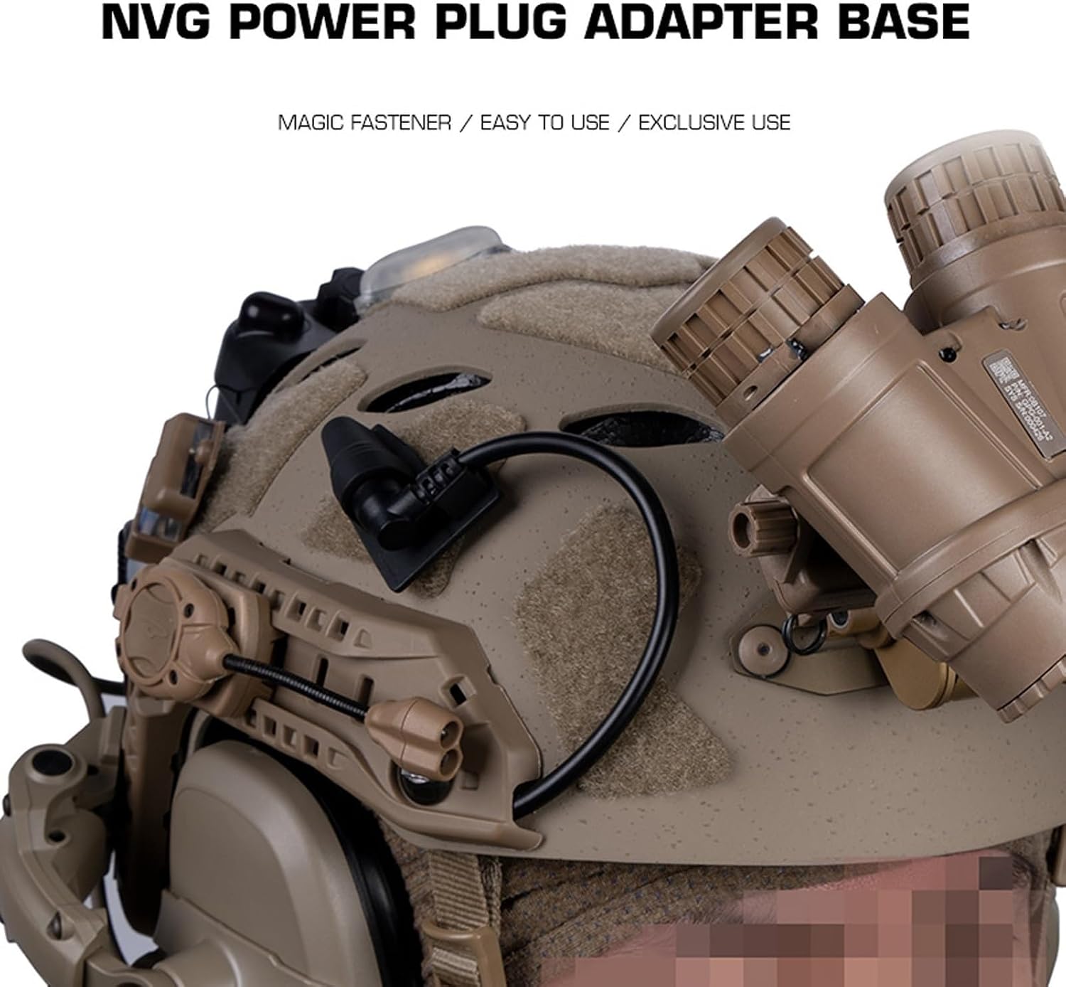 Tactical NVG Mount & Power Base Kit – Universal VAS Shroud Adapter (Alloy) & NVG Battery Plug Mount for Fast/MICH Helmets, Durable Upgrade Set