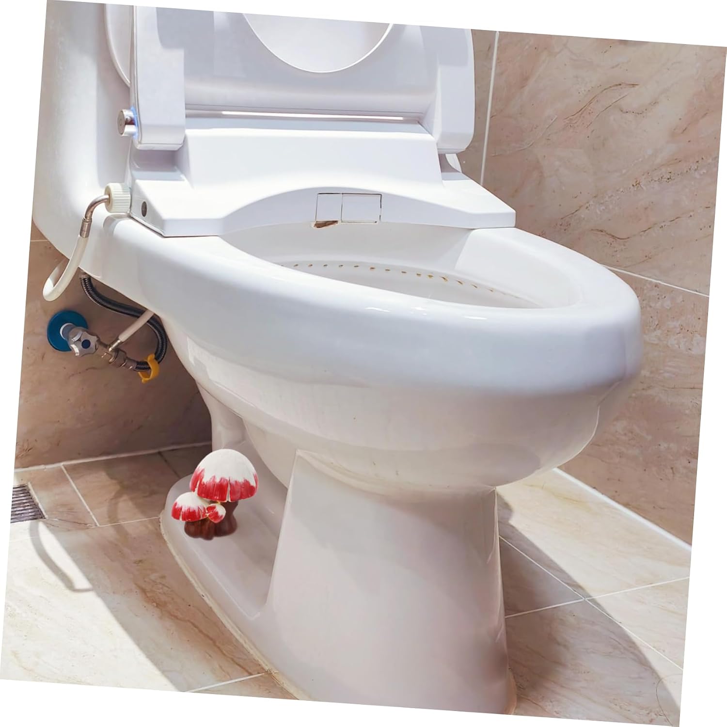 Veemoon Toilet Seat Floor Caps Mushroom Design Toilet Bolt Covers Easy to Install Decorative Parts
