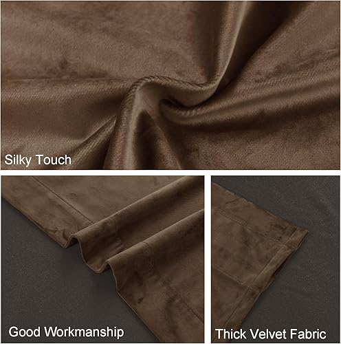 Miniatura 138 de Cortinas de terciopelo JIUZHEN, cortinas opacas suaves de terciopelo retro para dormitorio, cortinas elegantes con reducción de ruido y Rosa