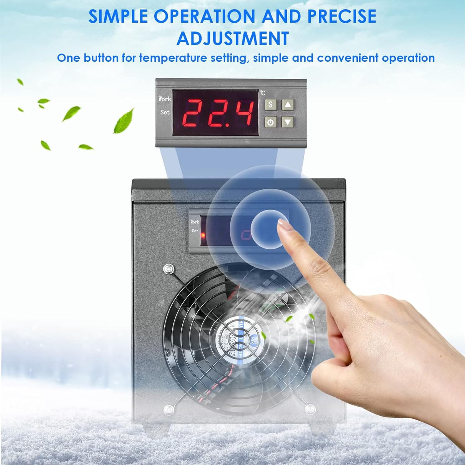 Chłodziarka do wody akwariowej, chłodziarka do akwarium, termostat do akwarium, chłodziarka i grzałka do akwarium do hydroponiki słonej/słodkiej wody, maks. 60 l,Cooling&heating