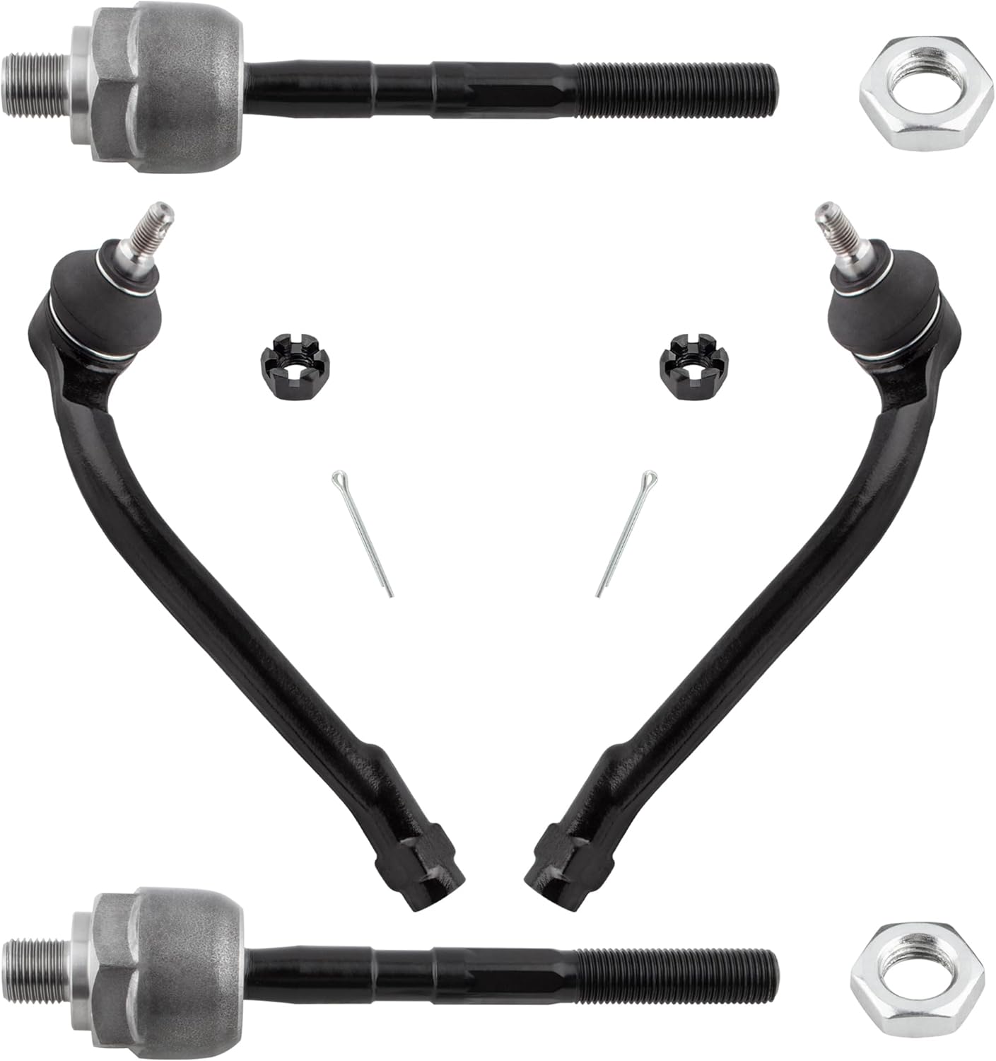 EV800228 ES800229 ES800230 Front Inner & Outer Tie Rod Ends for Hyundai Elantra 2007-2012 Kia Forte 2010-2013 Forte Koup 2010-2016, Pack of 4