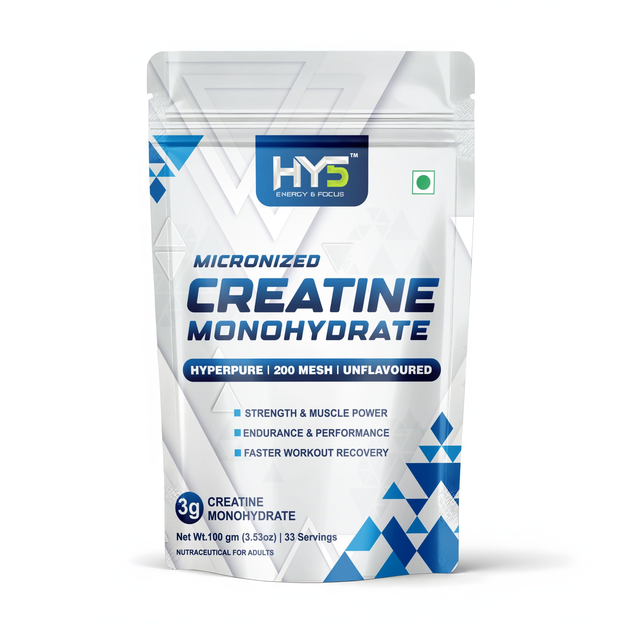 HY5 Creatine Monohydrate Powder 100g | Micronized 200 Mesh | 100% Pure Unflavoured Creatine | 3g Per Serving | 33 Servings | Supports Strength, Power & Workout Performance-image-26