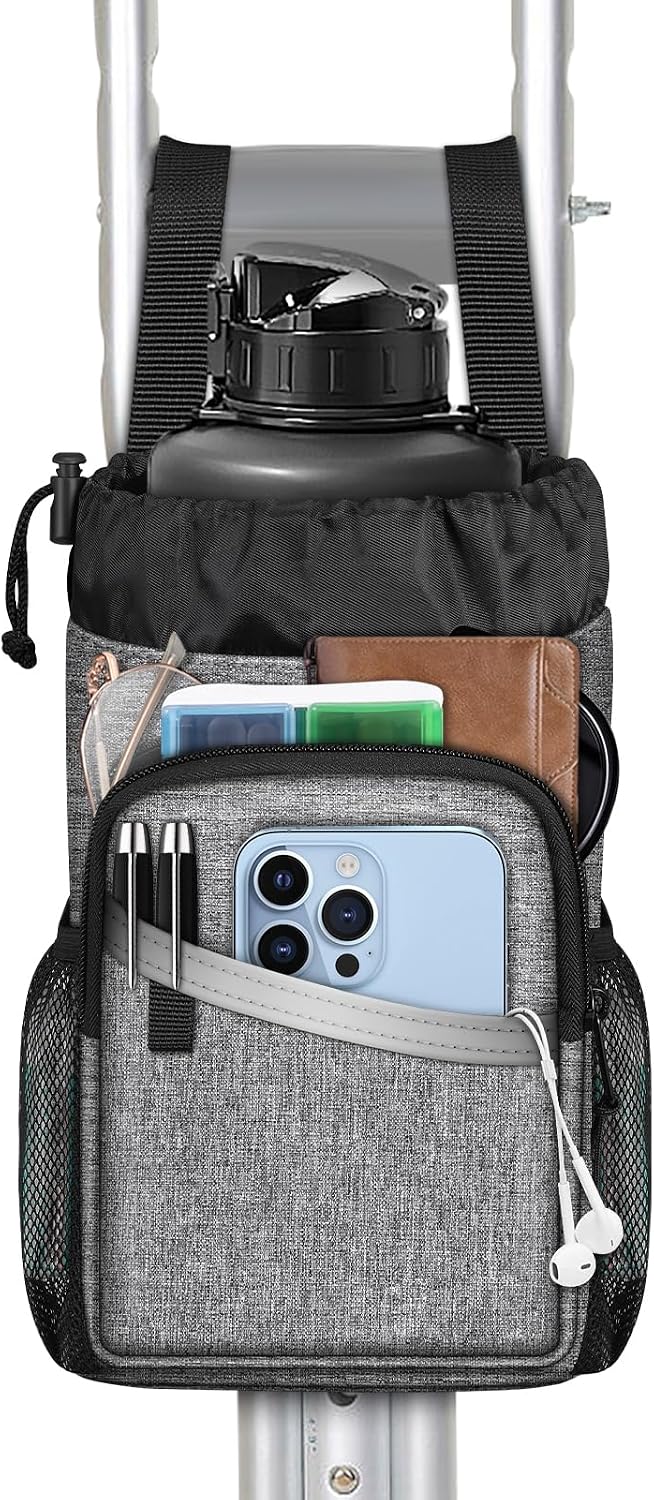 FINPAC Crutch Accessories Bag, Water-Resistant Storage Organizer Tote Bag