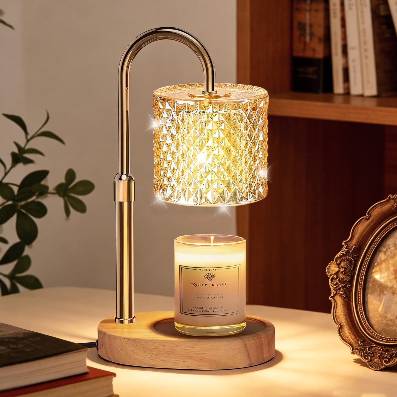Candle Warmer Lamp with Timer Dimmer, Adjustable Height Candles Warmer for Birthday Gifts for Women, Heat Lamp for New Home Decor, Wax Warmer with 2 Bulbs, Wax Melt Warmer for Jar Candles