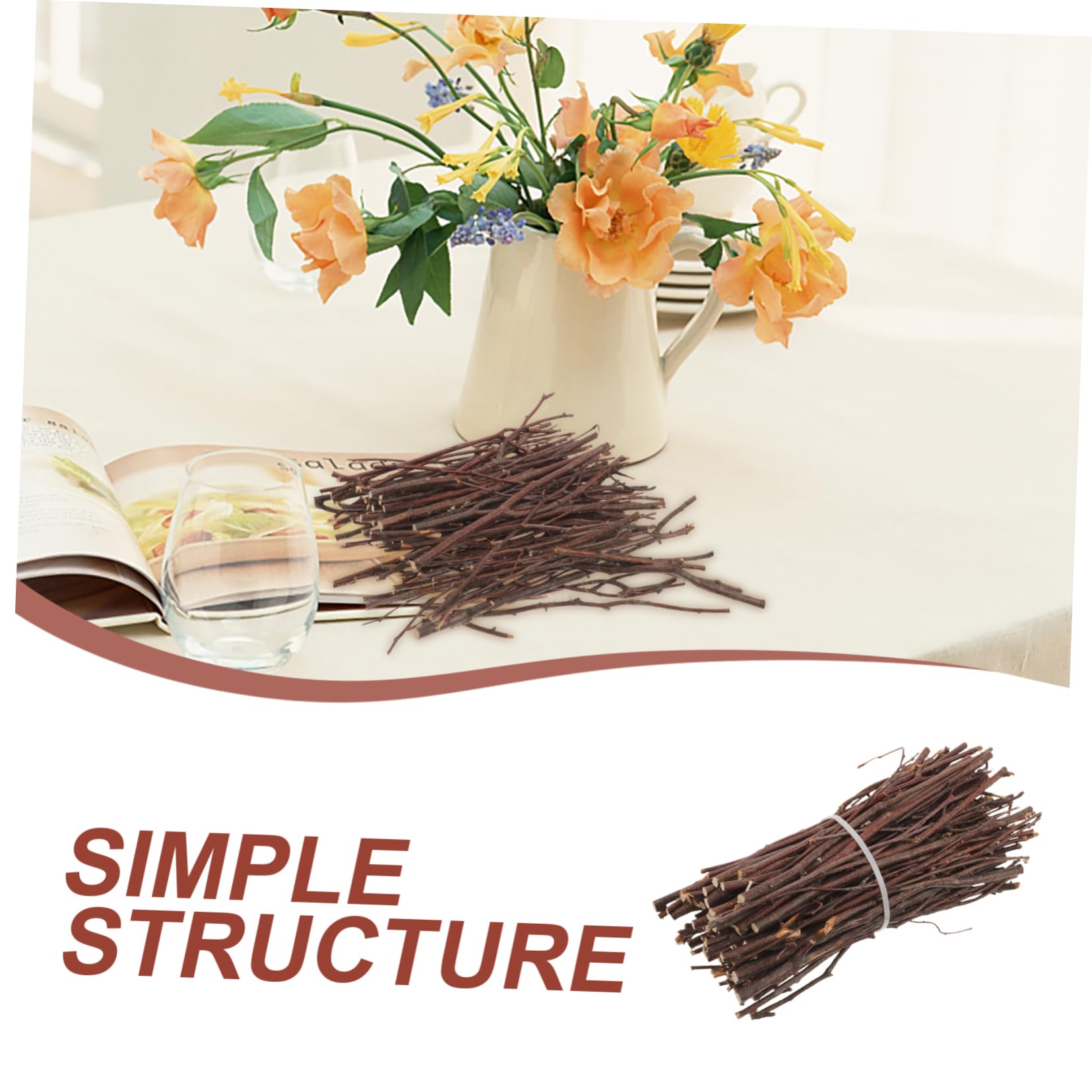 Beatifufu Wooden Branches for Crafts Natural Log Sticks 7.87In Long Twigs for DIY Flower Arrangement Home Decoration and Holiday Handicraft Projects - Image 4
