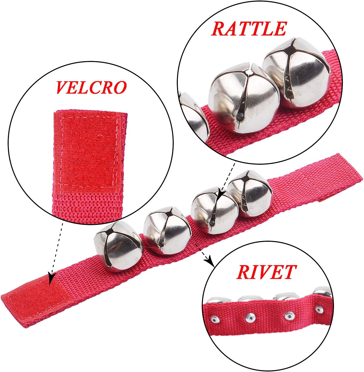 BronaGrand 2 Pcs Christmas Musical Tambourine And Wrist Shaking Jingling Bells - Image 4