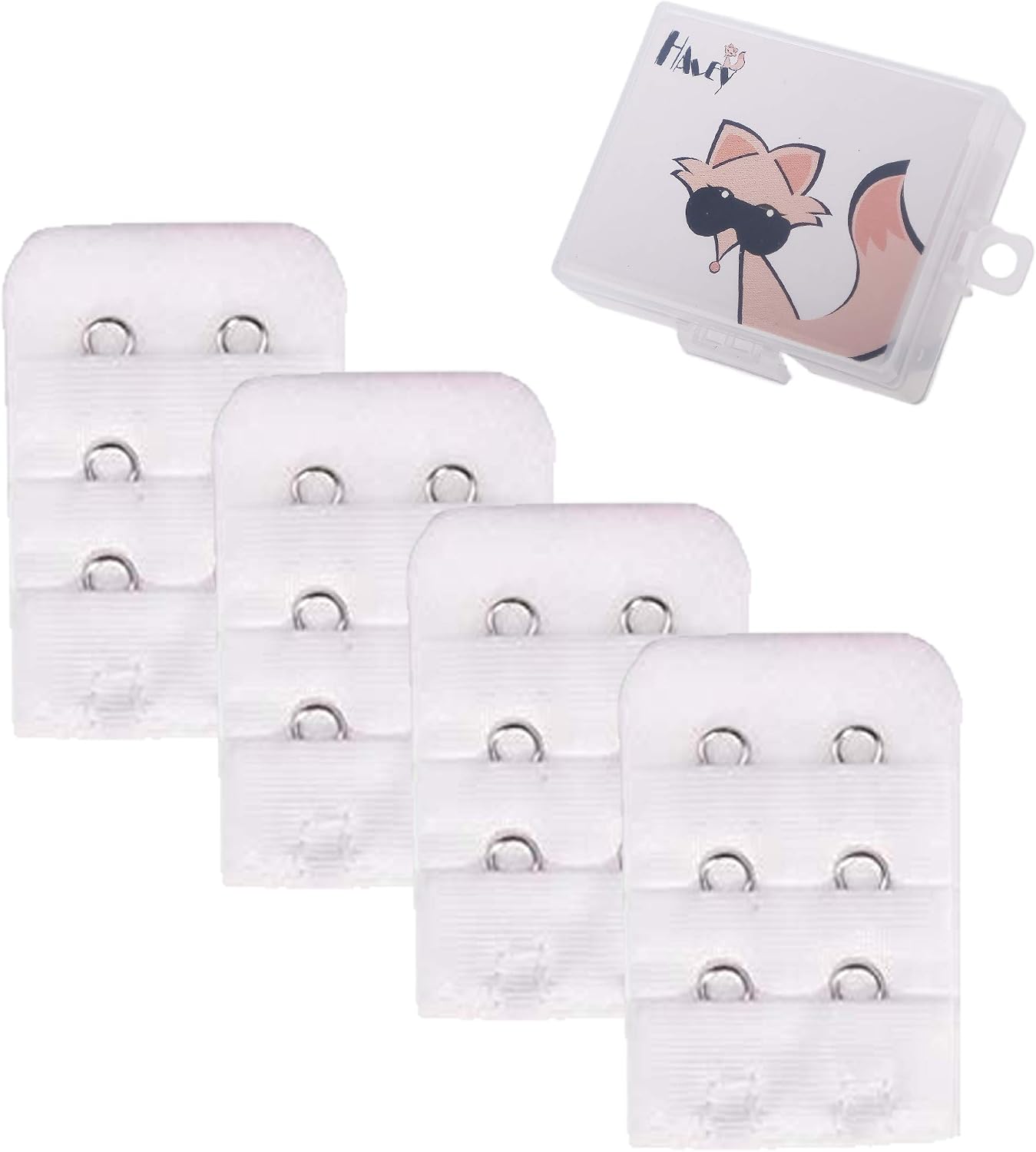 Haley Party Bra Extender 2 Hook Bra Strap Extender Bra Extensions (4 Pcs-Pack)