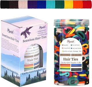 500PCS Baby Hair Ties No Damage, Toddlers Hair Bands for Little Girls Kids | Small Rubber Bands,Mini Hair Accessories, Elastic Seamless Scrunchies,Soft Ponytail Holders for Thin Hair (10 Rainbow Colors)