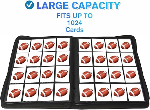 Miniatura 4 de Carpeta para tarjetas de 16 bolsillos, más de 1000 carpetas de tarjetas coleccionables con cremallera de alta calidad, álbum de bolsillo de doble